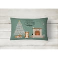 thumbnail image 2 of Carolines Treasures CK7673PW1216 English Foxhound Christmas Everyone Canvas Fabric Decorative Pillow 12H x16W multicolor, 2 of 4