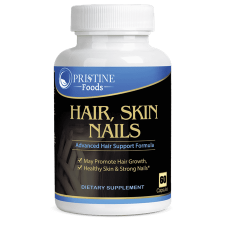 Pristine Foods Hair, Skin & Nails Vitamins with Biotin & Vitamins A, C, E - 60 Capsules