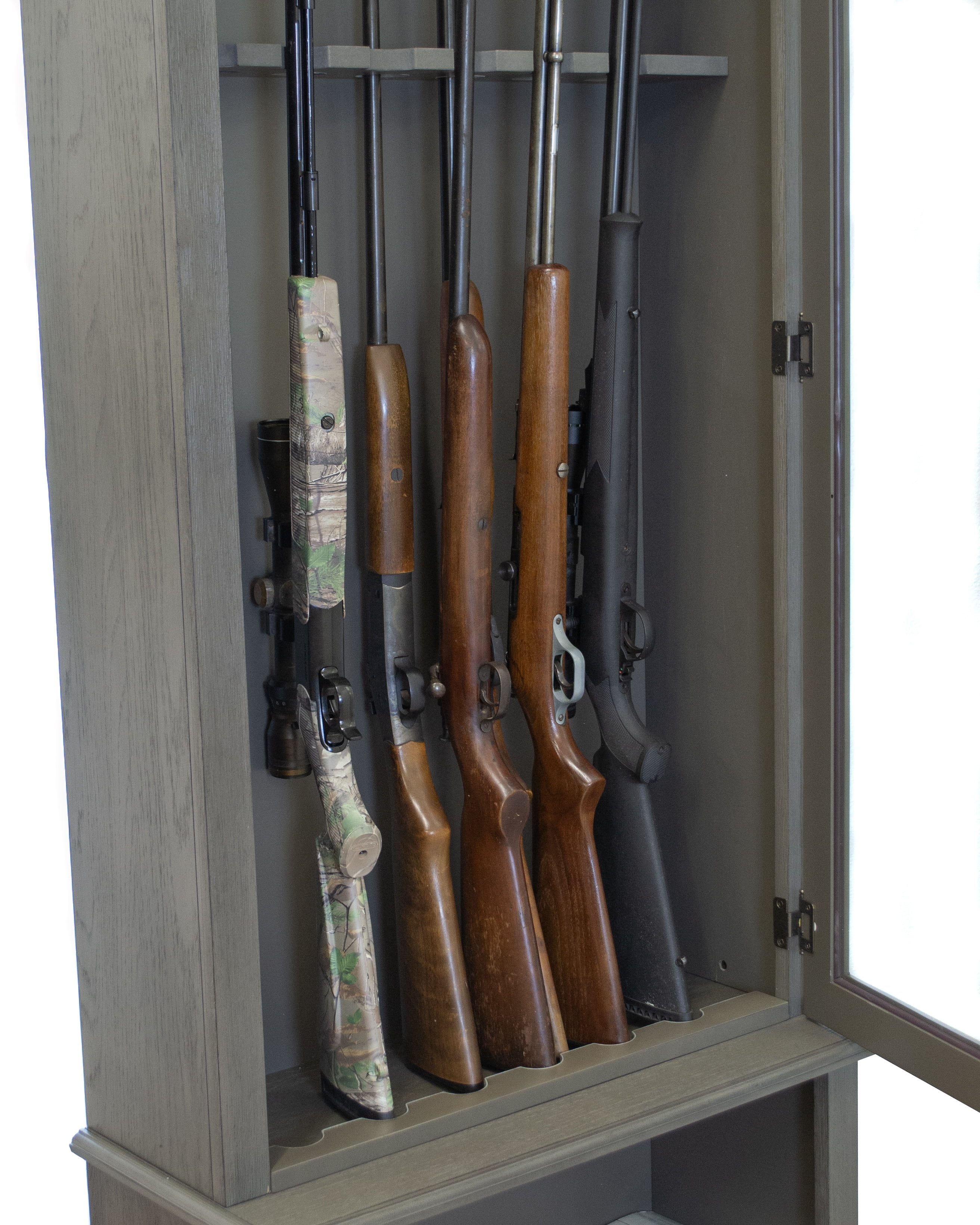 American Furniture Classics Model 860 Classic 12 Gun Cabinet Grey