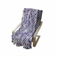 thumbnail image 4 of Lavender Soft Flannel Fleece Throw Blanket, Retro Mosaic Creative Pattern Square Rhythm Abstract Art Print Design, Cozy Plush for Indoor and Outdoor Use, 60" x 80", Violet Purple White, by Ambesonne, 4 of 6