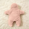 thumbnail image 4 of Baby Starfish Onesie, Thick Imitation Fleece Starfish Newborn Romper, Infant Footie Jumpsuit Winter Warm Outfits, 4 of 9