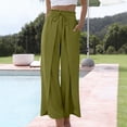 thumbnail image 7 of Hurxie Pants for Women Casual Elastic Waist Wide Leg Pants with Pockets Green,L, 7 of 7