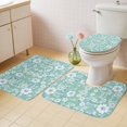 thumbnail image 4 of Pink Sage Green Bathroom Rugs Set Vintage Leaf Abstract Flower Pattern Non Slip Absorbent Soft Bath Mats 3 Piece Set with Bathroom Rug, U-Shaped Floor Mat, Toilet Seat Cover Large Size, 4 of 9