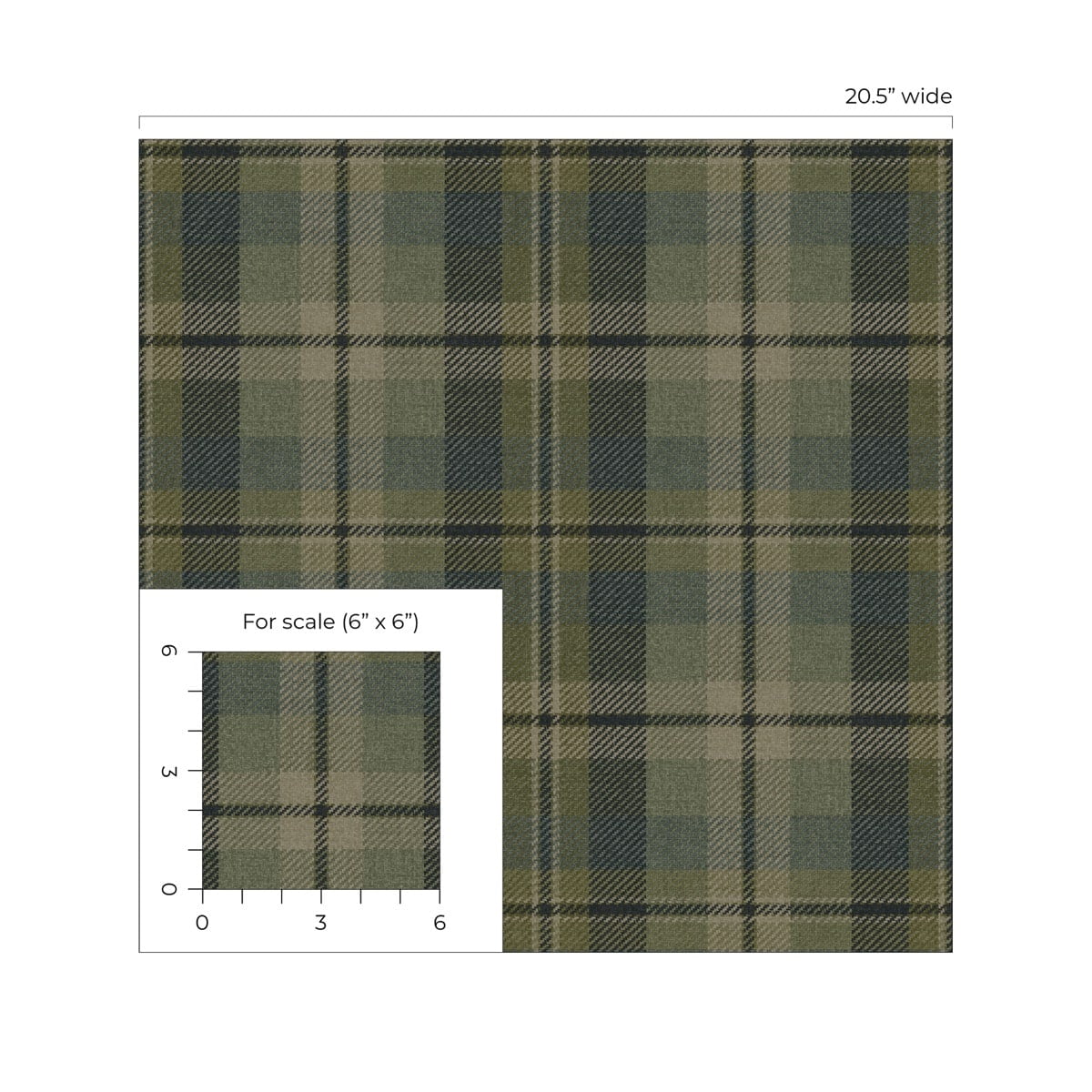 Harry & Grace Greenery Thornbury Tailored Plaid Peel and Stick Wallpaper - 20.5 in. W x 18 ft. L Roll