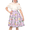 Purple, variant on Sunny Fashion Girls Cold Shoulder Dress Chiffon Ruffle Sleeves White And Purple Tulip Floral Print 6 Years