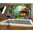 thumbnail image 4 of Mushroom Forest Backdrop, 10 x 8 ft Enchanted Fairytale Forest Background Kids Magic Forest Jungel Woodland Photography Backdrop Banner for Baby Shower Birthday Party Photo Props Decor, 4 of 5