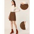 thumbnail image 2 of Falda de Pana Allegra K para Mujer Oficina Aline por Encima de la Rodilla Café XL, 2 of 6