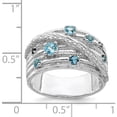 thumbnail image 4 of Sterling Silver Polished London Blue Topaz And Diamond Ring (Size 8) Made In Thailand qr7134-8, 4 of 6