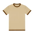 thumbnail image 4 of Camiseta informal de manga corta con cuello redondo y color liso para niños de 3 a 12 años, 4 of 9