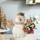 thumbnail image 4 of Candelabro navideño, producto largo de tela polar estampada, sombrero redondo, muñeco de nieve, decoración para fiesta navideña, muñeco de nieve., 4 of 6