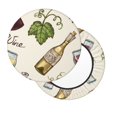 thumbnail image 2 of Kll Grapes Bbottles Wine Round Bar Chair Cushion Cover 12 Inch,Bar Stool Protector With Elastic, Soft Washable, 2 of 7