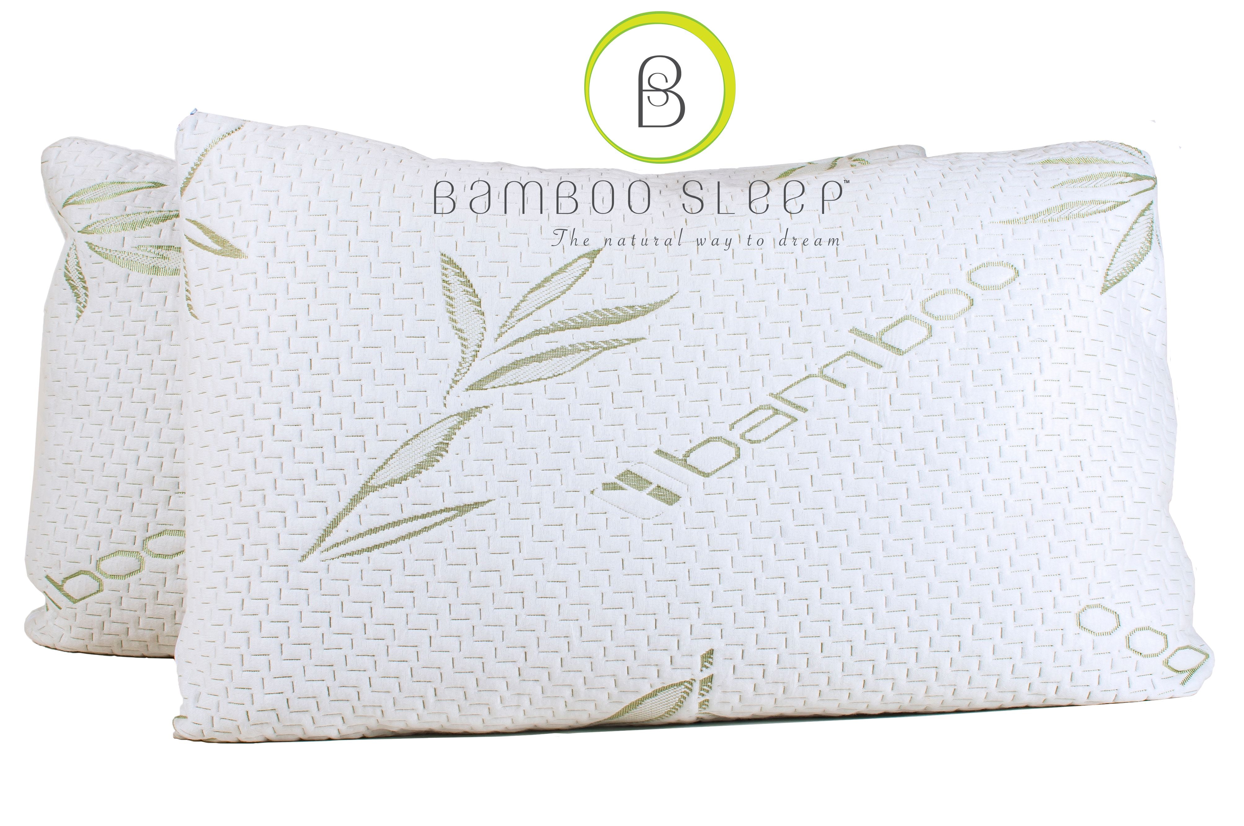 Bamboo Sleep Premium Memory Foam Pillow 2 Set Ultra Cool Hypoallergenic