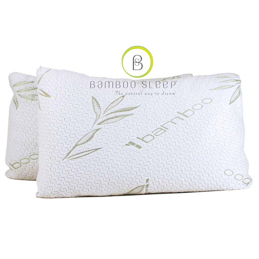 Bamboo Sleep Premium Memory Foam Pillow 2 Set Ultra Cool Hypoallergenic