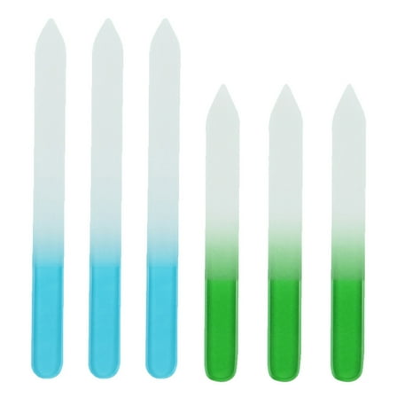 Glass Nail File, 6 Pcs Glass Fingernail File for Natural Nail Manicure Tool