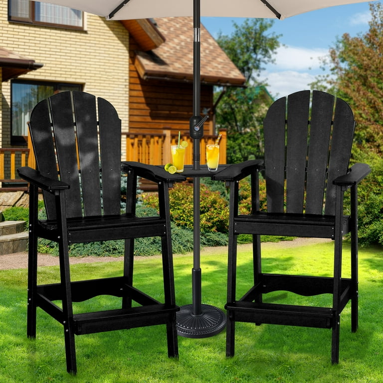 Bistro Set Tall Adirondack Chair H) HDPE Bar-Height