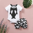 thumbnail image 2 of Fesfesfes Newborn Infant Baby Bodysuit Boys Fashion Summer Cartoon Romper Shorts Outfits Set, 2 of 9