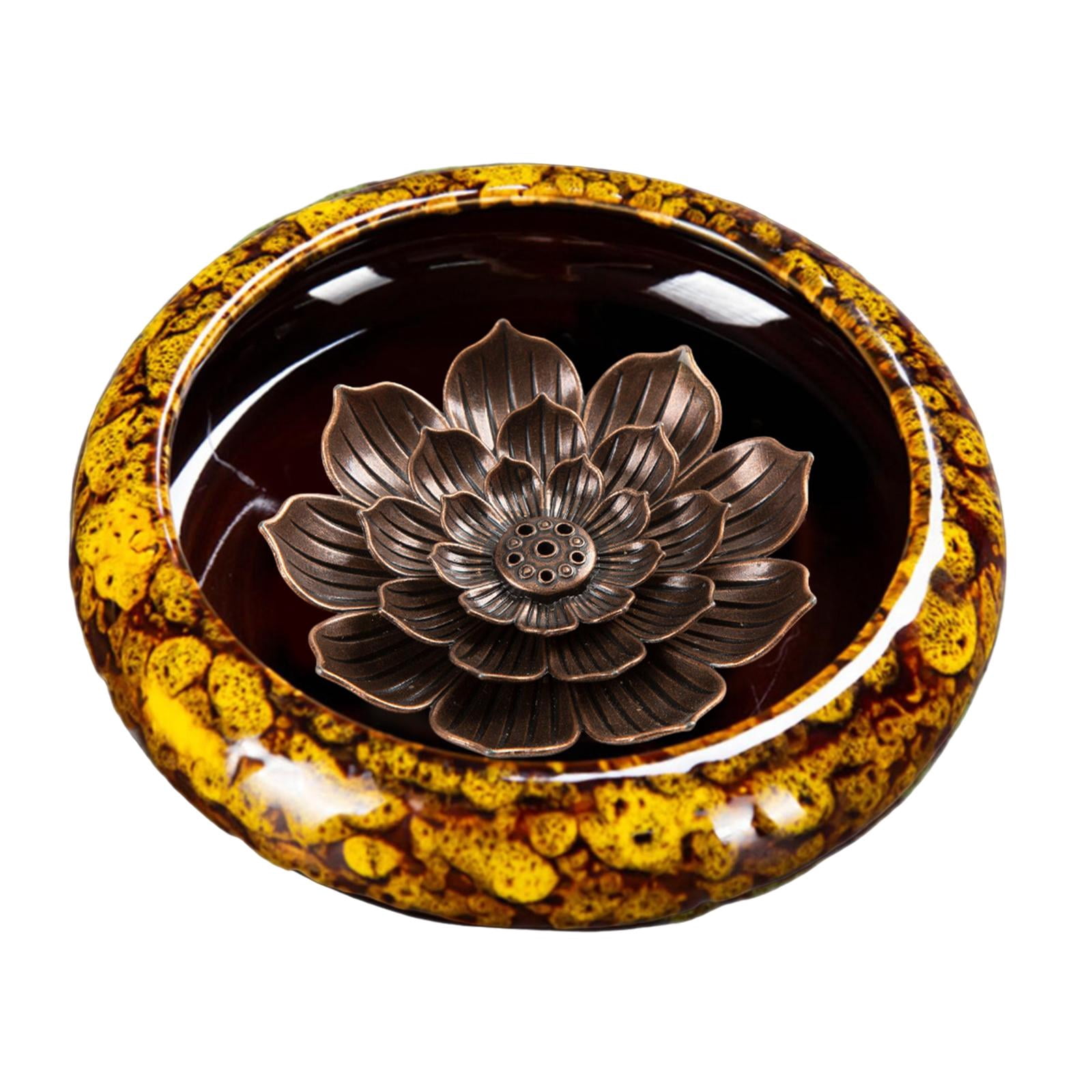 WLPZXP Incense Holder for Sticks Lotus Incense Holder Convenient Elegant Incense Burner Yellow