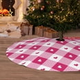 thumbnail image 6 of Yiaed Plaid Heart Print Christmas Tree Skirt , Tree SkirtsTree Mat for Christmas Winter Holiday Indoor Decorations-48", 6 of 7
