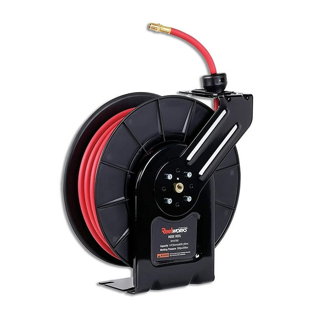 REELWORKS Air Hose Reel Spring Drive PRO Level with Hybrid Polymer Hose