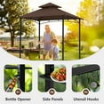 thumbnail image 5 of MASTERCANOPY 8 x 5ft Outdoor BBQ Grill Gazebo with LED Lights and Shelves, Brown, 5 of 6