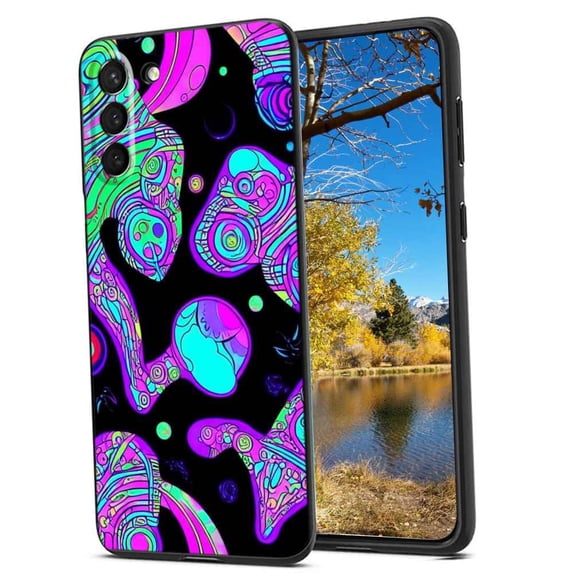Compatible with Samsung Galaxy S22 Phone Case, Psychedelic-Trippy-Alien-Art-Visuals-Colours30 Case Men Women, Flexible Silicone Shockproof Case for Samsung Galaxy S22