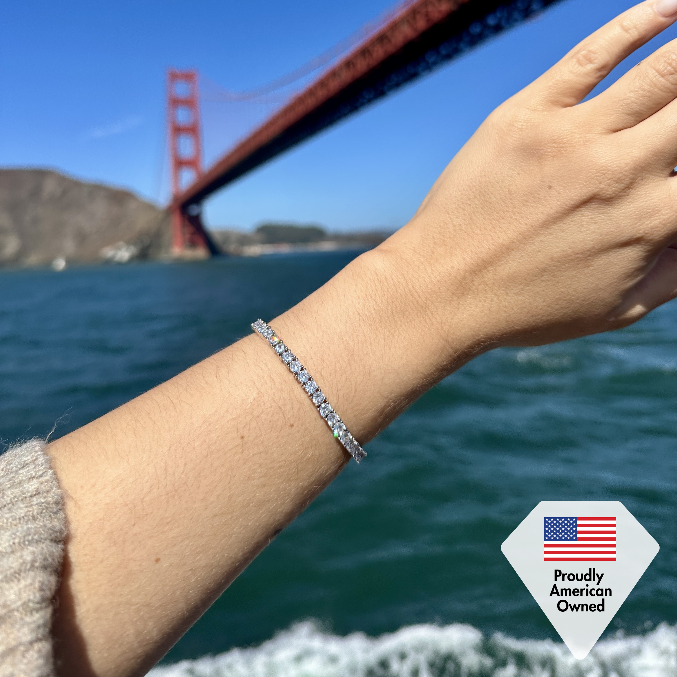 Cate & Chloe Olivia White Gold Tennis Bracelet photo 7