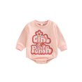 thumbnail image 1 of ZAXARRA Bébé Fille Romper, Manches Longues Col Rond Fleurs Lettres Imprimer Boutons Printemps Automne Court Romper, 1 of 8