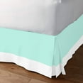 thumbnail image 2 of Luxury 1 Piece Split Corner Two Tone Tailored Bed Skirt, King Size 12 Inch Deep Pocket, 100% Egyptian Cotton, 800 Thread Count, Solid White/Aqua Blue Color., 2 of 3