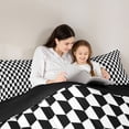 thumbnail image 5 of Homewish Geometric Honeycomb Bedding Comforter Set 2pcs for Kids Children Teens,Black White Twin Comforter Sets Microfiber,Abstract Hexagon Breathable Bedding Set,Super Cozy Room Decor,Reversible, 5 of 8