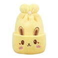 thumbnail image 3 of Baby's Rabbit Ear Knitted Hat, Double Layer Thick Winter Beanie for Newborn 0-6 Months, Warm Pleated Top Stretchy Cap for Baby Girls and Boys, Soft Ear Flap Winter Hat for Christmas and New Year, 3 of 3