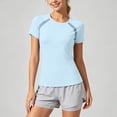 thumbnail image 4 of WERYOUNG Performance Short Sleeve T Shirts For Women Breathable Athletic Workout Tees Stylish Clothes L, 4 of 6