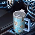 thumbnail image 6 of OBREWU Corgi Footprint Tumbler with Handle and Lid,Corgi Footprint 40oz Double Wall Vacuum Insulated Tumbler,Cups Gift for Women and Men, 6 of 7