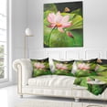 thumbnail image 3 of Designart Lotus and Water drops - Floral Painting Throw Pillow - 18x18, 3 of 5