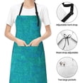 thumbnail image 6 of Naloa Blue Green Glitter Apron Kitchen Aprons with Pockets for Women Men Chef, 6 of 8