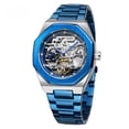 thumbnail image 1 of Forsining Reloj de Pulsera de Eslabones de Acero Inoxidable para Hombre, Azul, 1 of 7