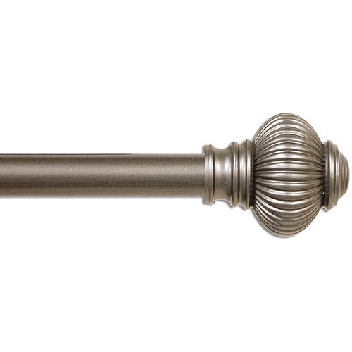 Better Homes and Gardens Fluted Knob Curtain Rod, Pewter