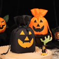 thumbnail image 2 of 1 Piece Cloth Halloween Pumpkin Drawstring Goody Gift Bag for Party Decorations, 2 of 5