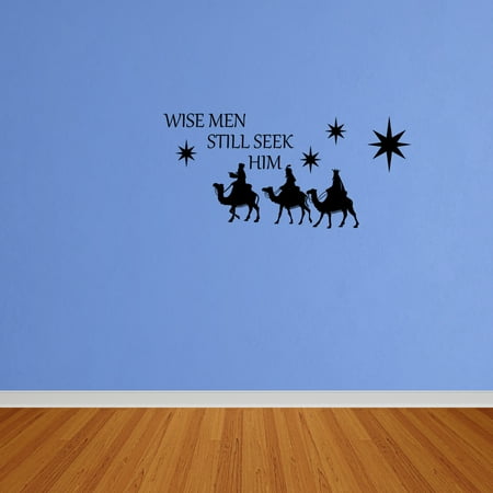 Spongebob Christmas Quotes Wall Decal Quote Wise Men Still Seek Him Sticker Christmas Vinyl Decor W85 ()