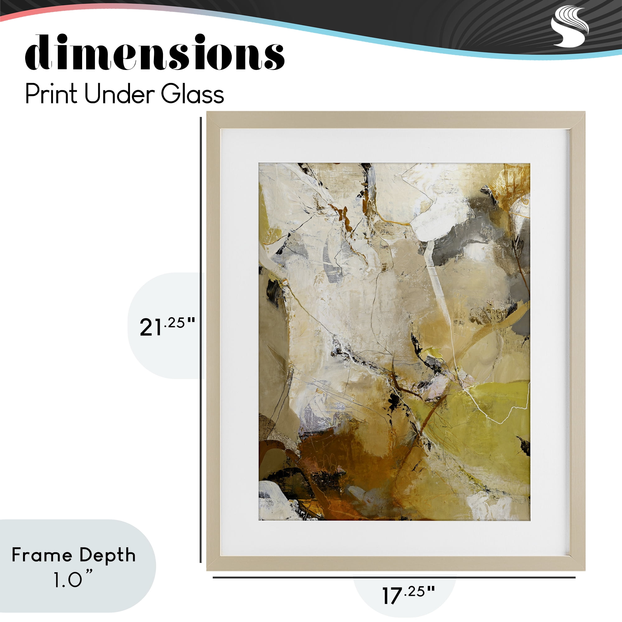 Stupell Industries Warm Earth Tones In Motion Birch Framed Print Under Glass, design by Design Fabrikken