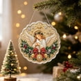 thumbnail image 2 of Angel Diamond Art Sun Catcher for Christmas Decorations, 2D Acrylic Vintage Pearl Art Pendant for Window and Xmas Tree, Holiday Party Hanging Decoration, Christmas Gift, 7.87 Inch, 2 of 7