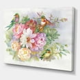thumbnail image 3 of Designart ' Colourful Birds and Vibrant VIntage Flowers ' Traditional Canvas Wall Art Print, 3 of 4