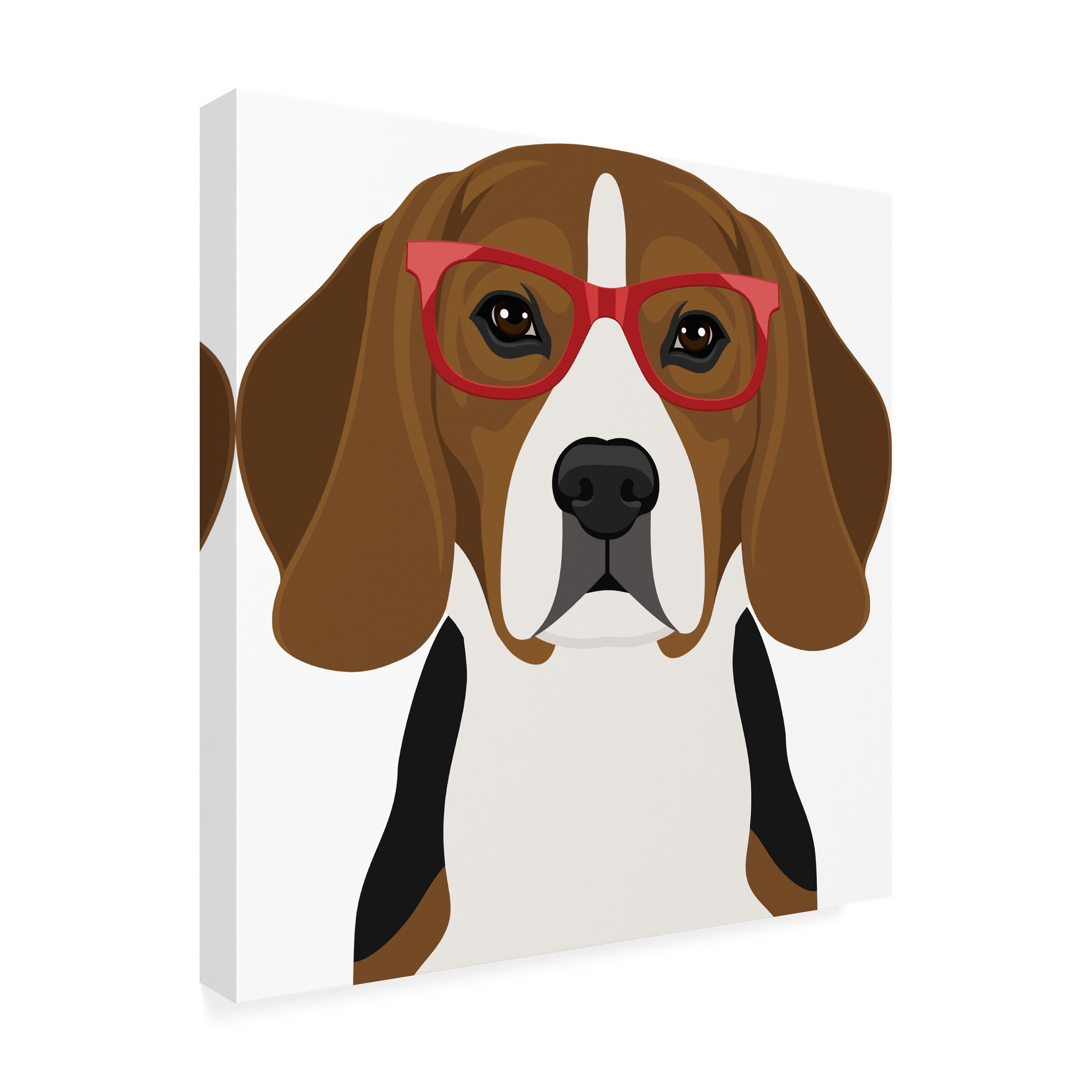 Furbaby Affiliates 'Beagle Wearing Hipster Glasses 2' Canvas Art