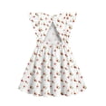 thumbnail image 1 of Vestido Arshiner para niña pequeña, estampado floral, manga con volantes, sin espalda, 4T, 1 of 7