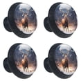 thumbnail image 2 of 4 Pcs Christmas Elk Knobs for Kitchen Cabinet Cupboard Dresser Bookcase Drawer Pulls Handles Round Home Decor, 2 of 8