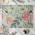 thumbnail image 7 of 2024 Placemats Table Kitchen Tableware Dinner Family Table Fabric Linen Flowers and Branches Colorful, 7 of 7