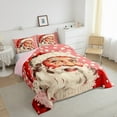 thumbnail image 3 of Manfei Vintage Santa Claus Full Size Comforter Sets,Merry Christmas Bedding Comforter Set,Red Polka Dots Bedding Sets For Girls Boys,Luxury Bedroom Decor Reversible,3-Piece, 3 of 8