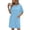 Dresses-537Light Blue, variant on Gamivast Tshirt Dress Women Short Sleeve Crew Neck Mini Dress With Pockets Loose Fit Solid Color Casual Style Summer Outfits Soft Cotton Feel House Dress
