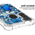 thumbnail image 4 of Compatible with Samsung Galaxy A21 Case Liquid Glitter Cute Stylish Slim TPU Silicone Quicksand Sparkle Shockproof Protective case for Women Girls Case for Samsung Galaxy A21 Blue Butterfly YB, 4 of 6