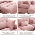 thumbnail image 5 of 133.8"Cloud Chenille 3-Seat Sofa with 2 Moveable Ottomans, Oversized Deep Seat Modular Lounge Couch,Pink, 5 of 9