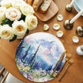 thumbnail image 2 of Forest Mountains Round Placemats Set of 2 for Dinning Tables,Heat-proof Braided Table Mats 15 Inch,Oil Painting Flower Pine Trees Washable Place Mat for Kitchen Restaurant Party Decor Table Setting, 2 of 9